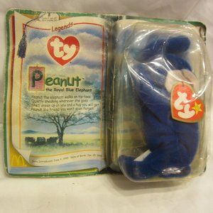VTG 2000 TY BEANIE BABY MCDONALD'S TEENIE BABIES, PEANUT THE ROYAL BLUE ELEPHANT
